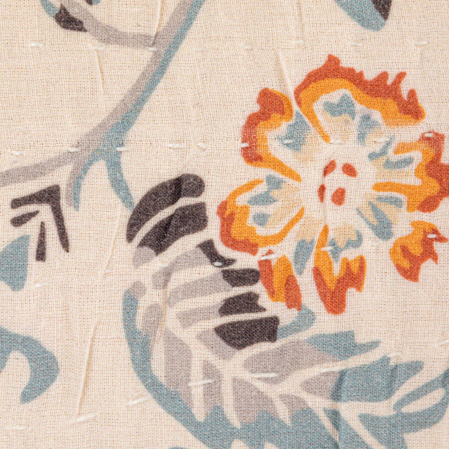 Cotton Floral Printed Lumbar Pillow, Multi Color